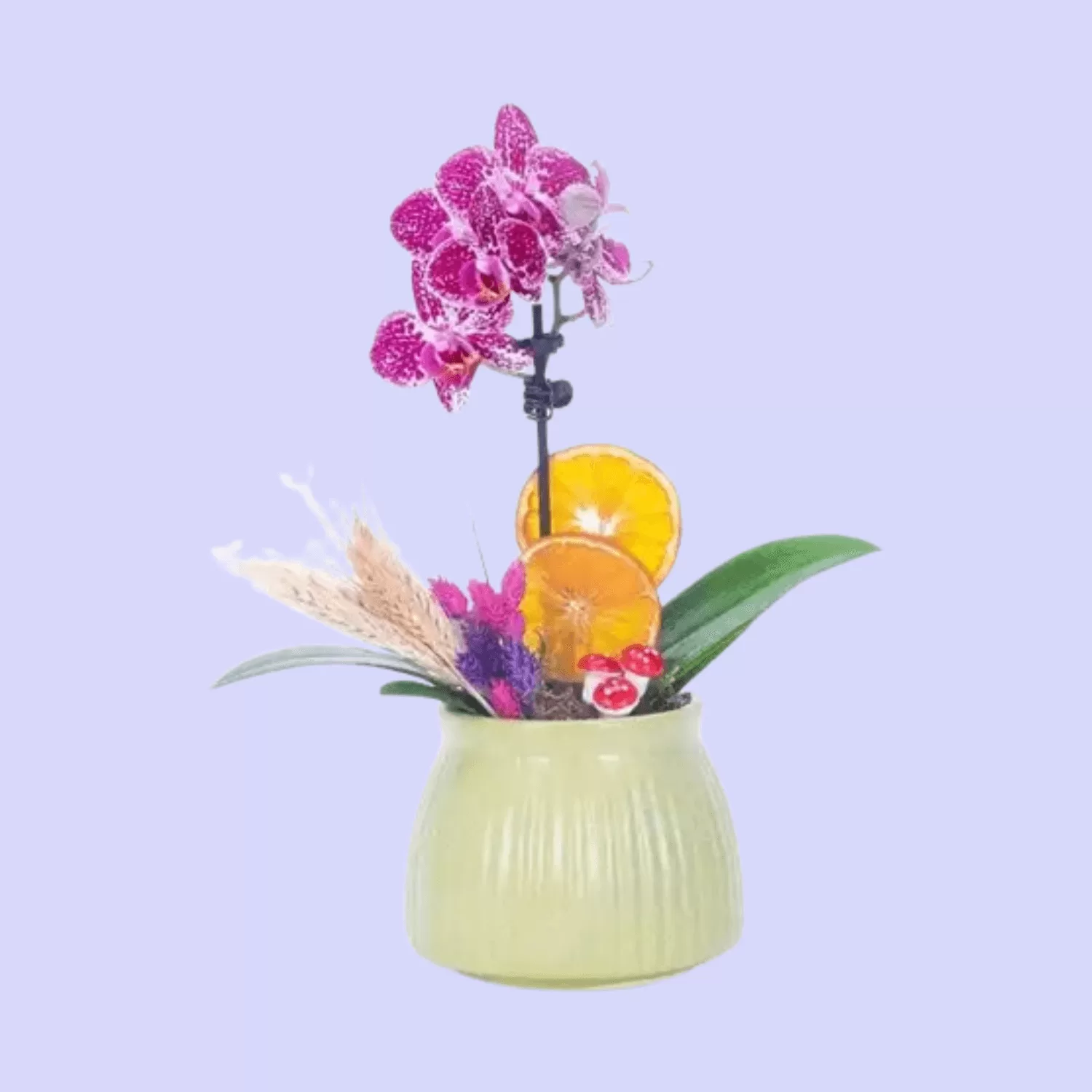 Buket Lilyum Lila Gül Ayçiçeği